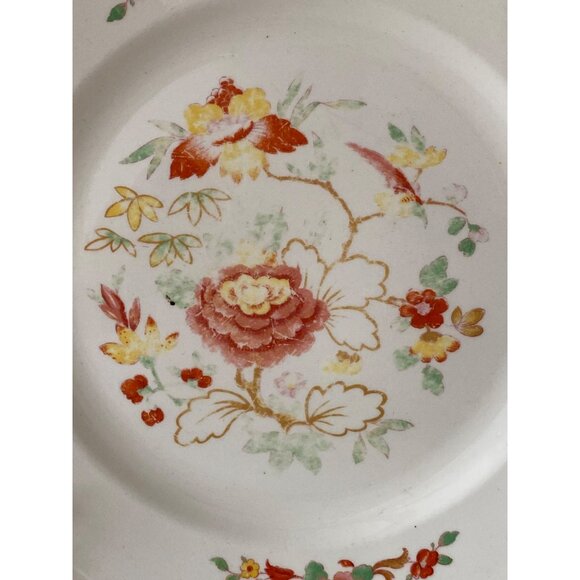 Steubenville Salad Plate Orange Yellow Floral IVORY Replacement Vintage USA - Picture 2 of 12